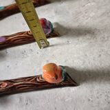 Set of six barbotine bird knife rests