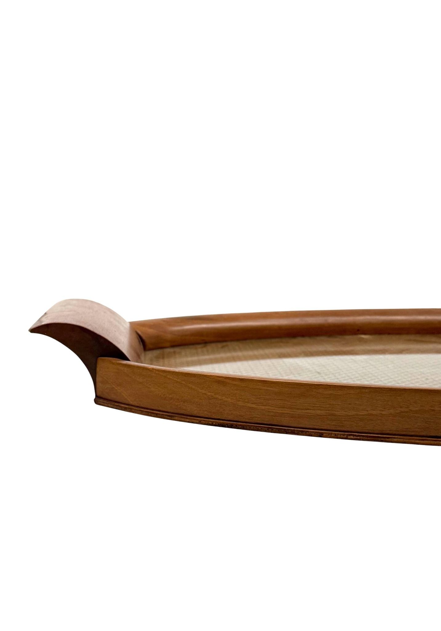 Mid-century wood and brass tray, Italy 1950s