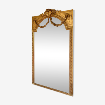 Très grand miroir ancien Louis-Philippe 186x114 cm