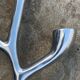Organic candle holder in brushed aluminum, 3 branches, 1970