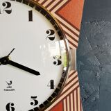 Clock silent rectangular vintage wall pendulum "Jaz copper pink"