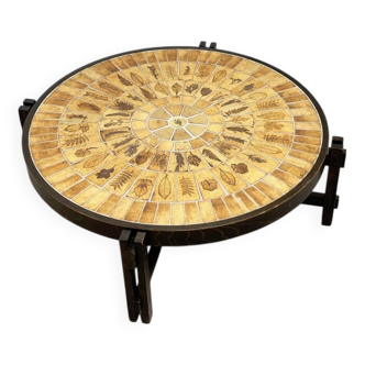 Table basse Herbier, Roger Carpon, Vallauris, France, 1970