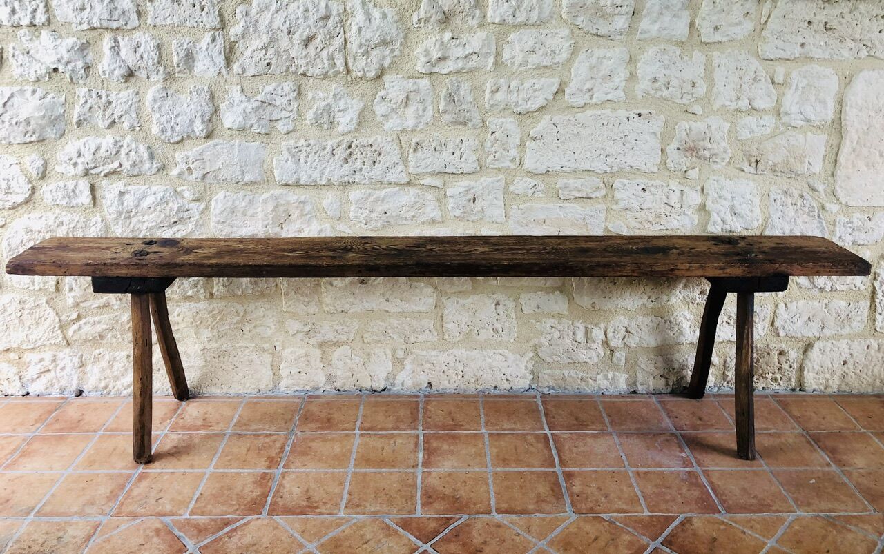 Oak farmhouse bench, circa 40's /50's