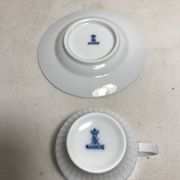 Series 6 cups old kaiser ceramic white + flowers vintage designs
