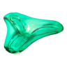 Plat trilobe en verre vert-de-mer midcentury