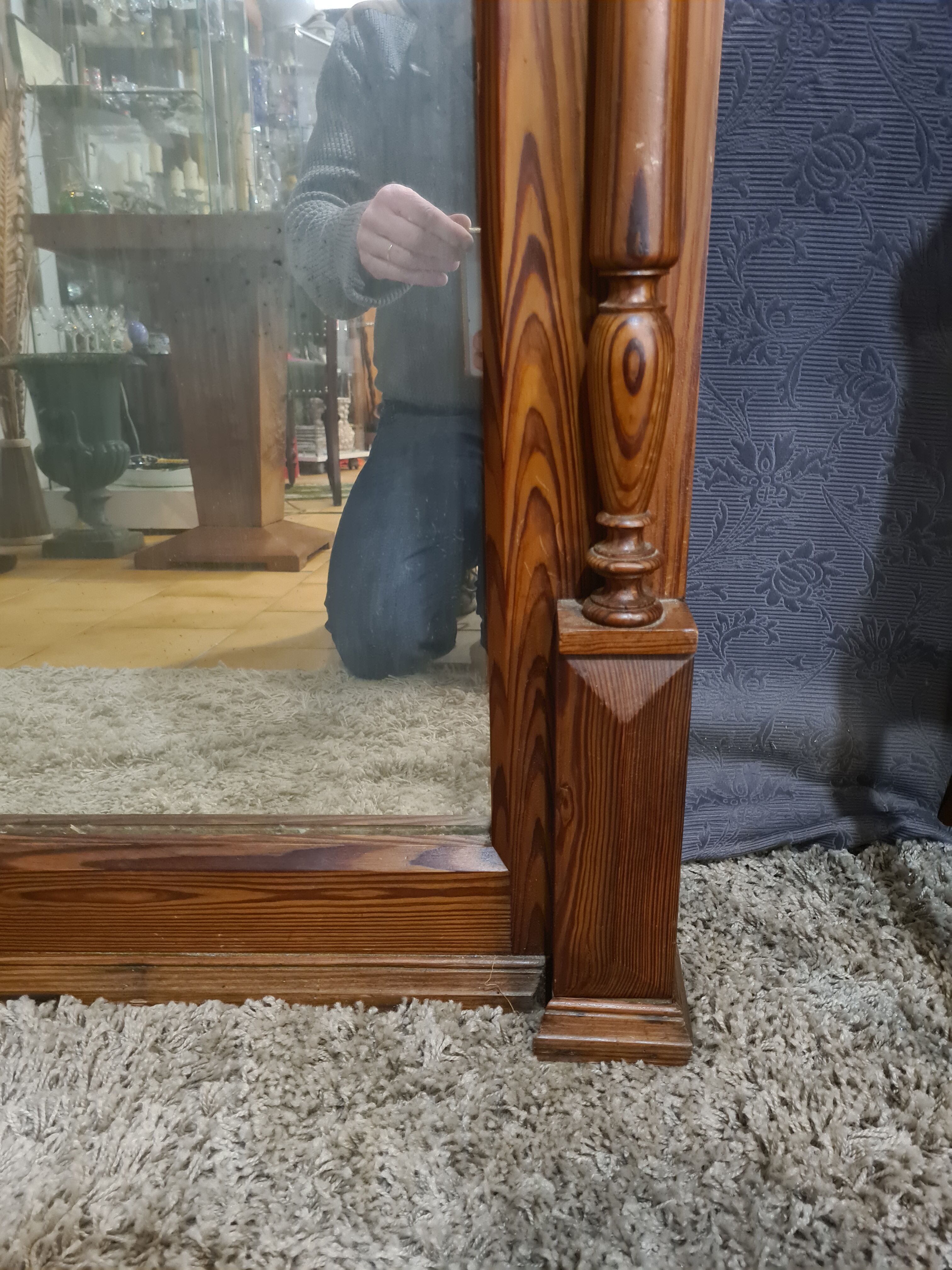 Wooden mirror, 127x89 cm