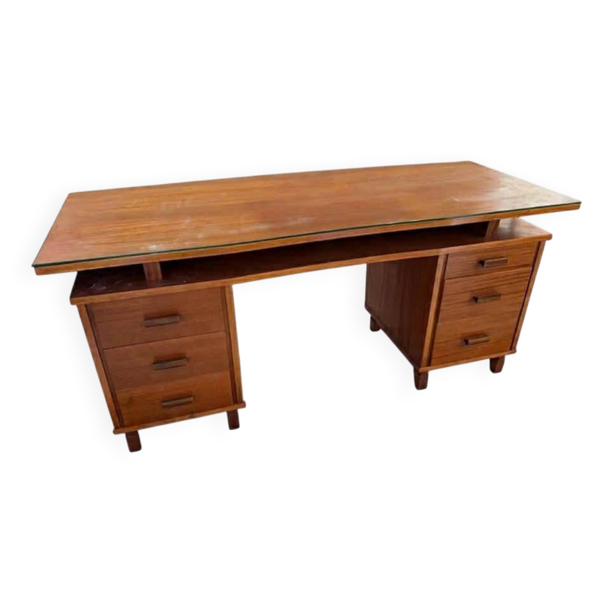 Scandinavian desk with a glass top