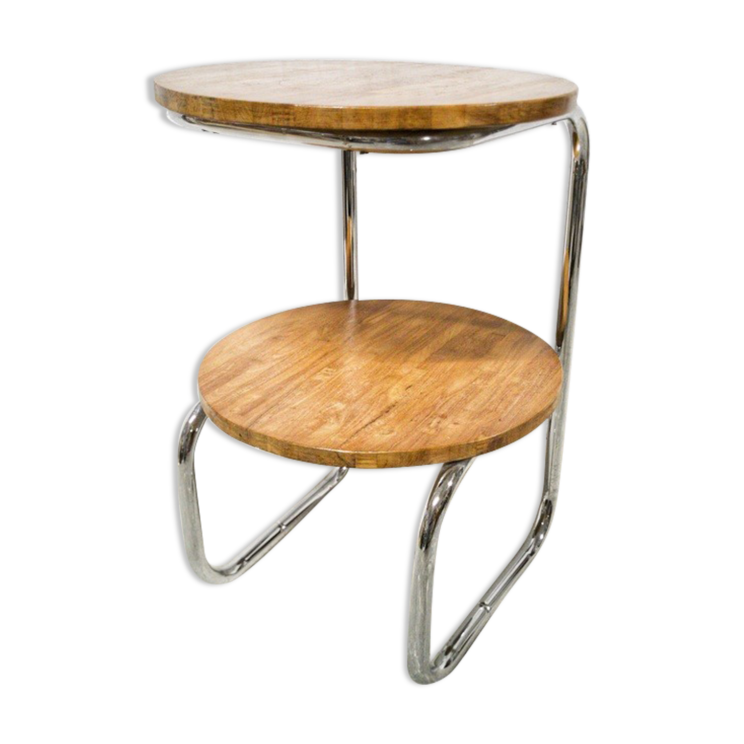 Double chrome harness wood tray