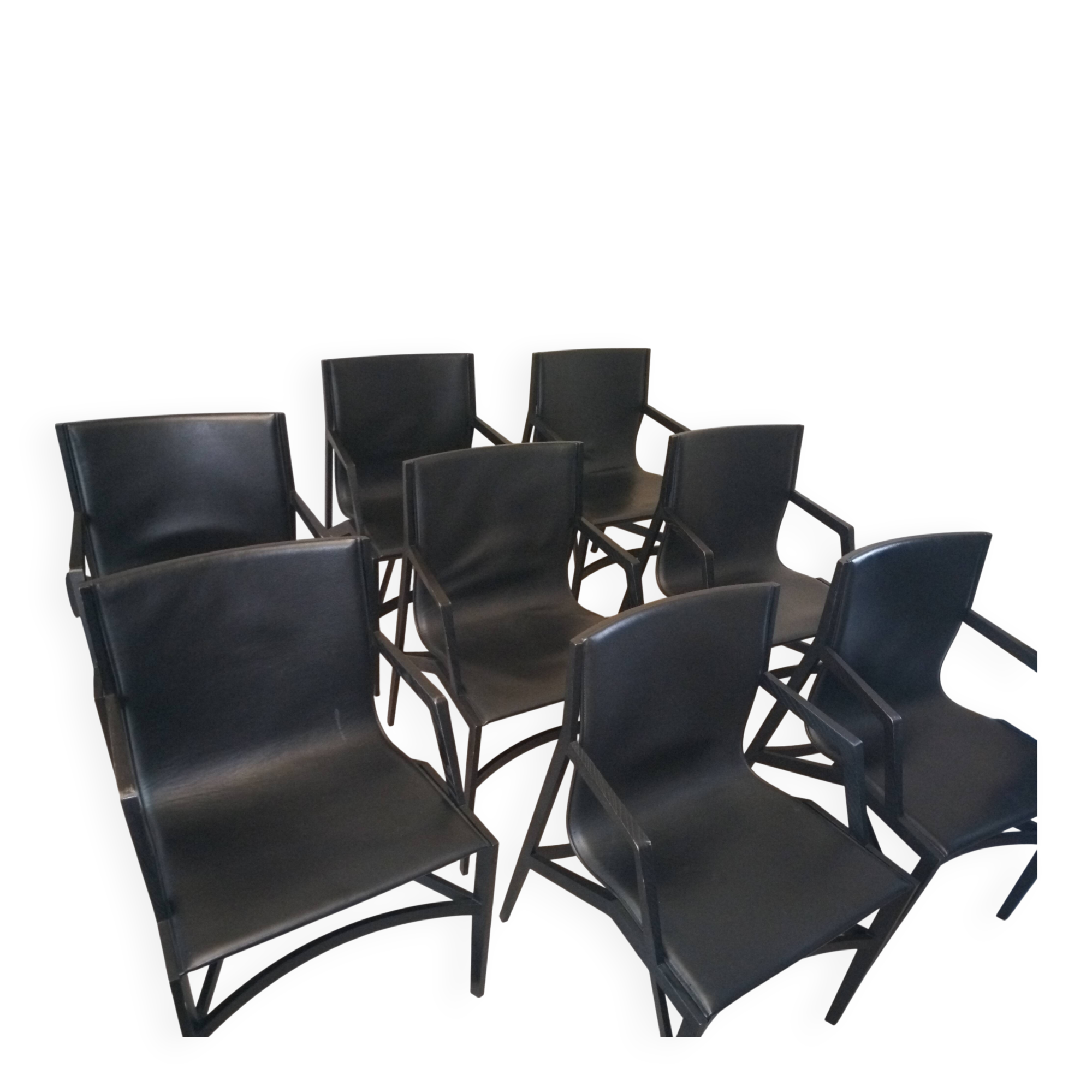 set of 8 Dordini designer armchairs