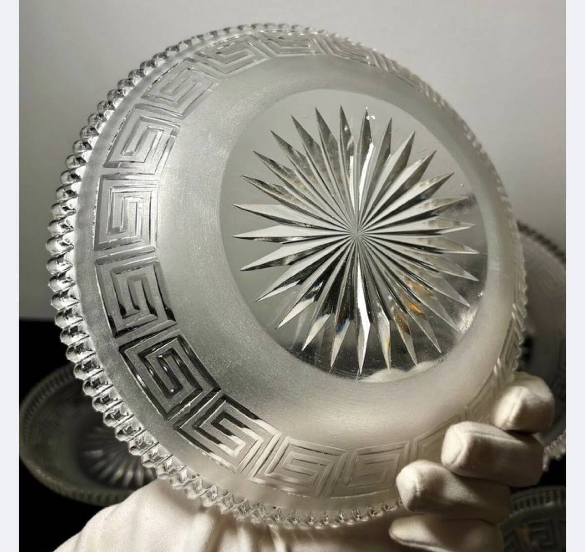 4 Baccarat plates in Greek key pattern 19th century