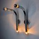 Pair of tubular chrome wall lights Italy, 1970