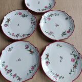 Five porcelain dessert plates