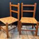 Paire de chaises enfant vintage en bois et rotin