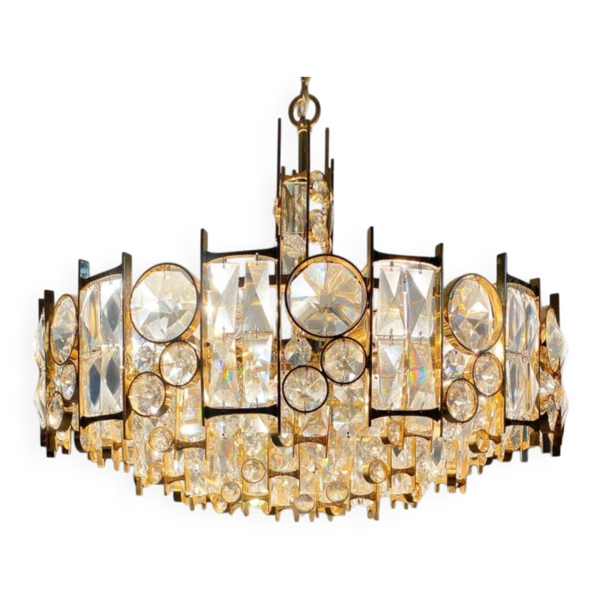 Lustre 7 feux d'exception - haut de gamme Palwa – Laiton doré à l'or f