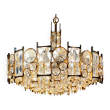 Exceptional 7-light chandelier - high-end Palwa - Gold-plated brass f