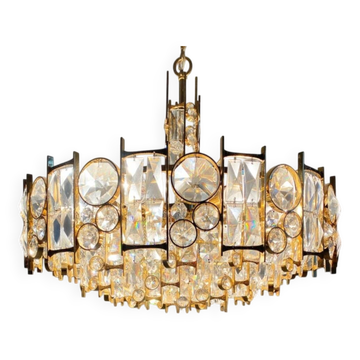 Exceptional 7-light chandelier - high-end Palwa - Gold-plated brass f
