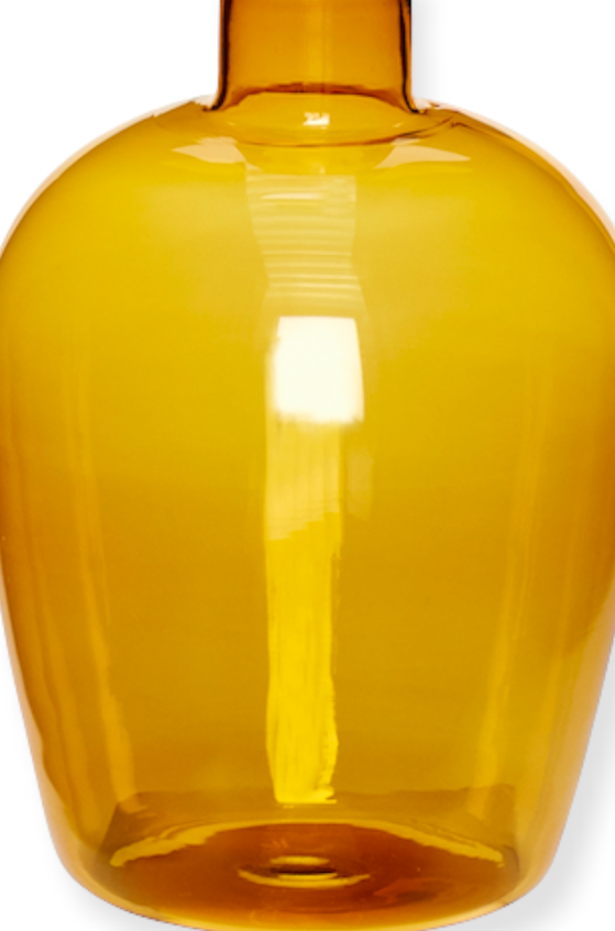 Yellow glass vase 11cm
