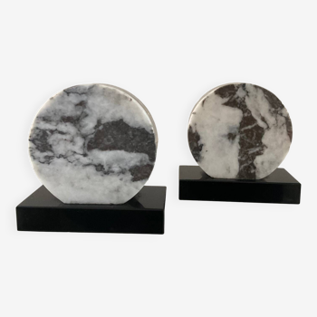 Pair of Art Deco marble bookends