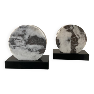 Pair of Art Deco marble bookends