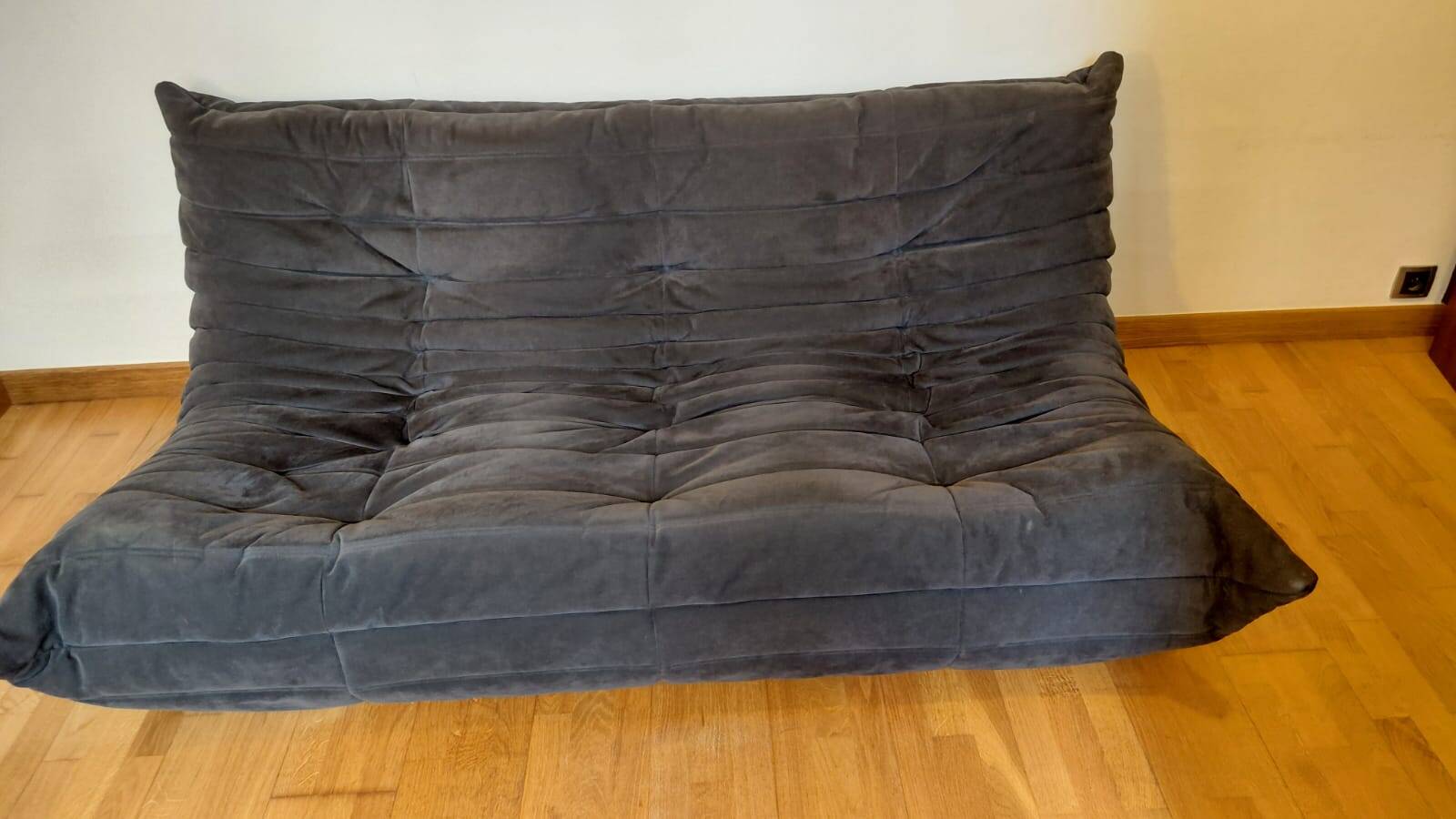 Togo corner sofa by Ligne Roset in anthracite alcantara.