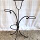 Black lacquered metal plant holder 50s/60s