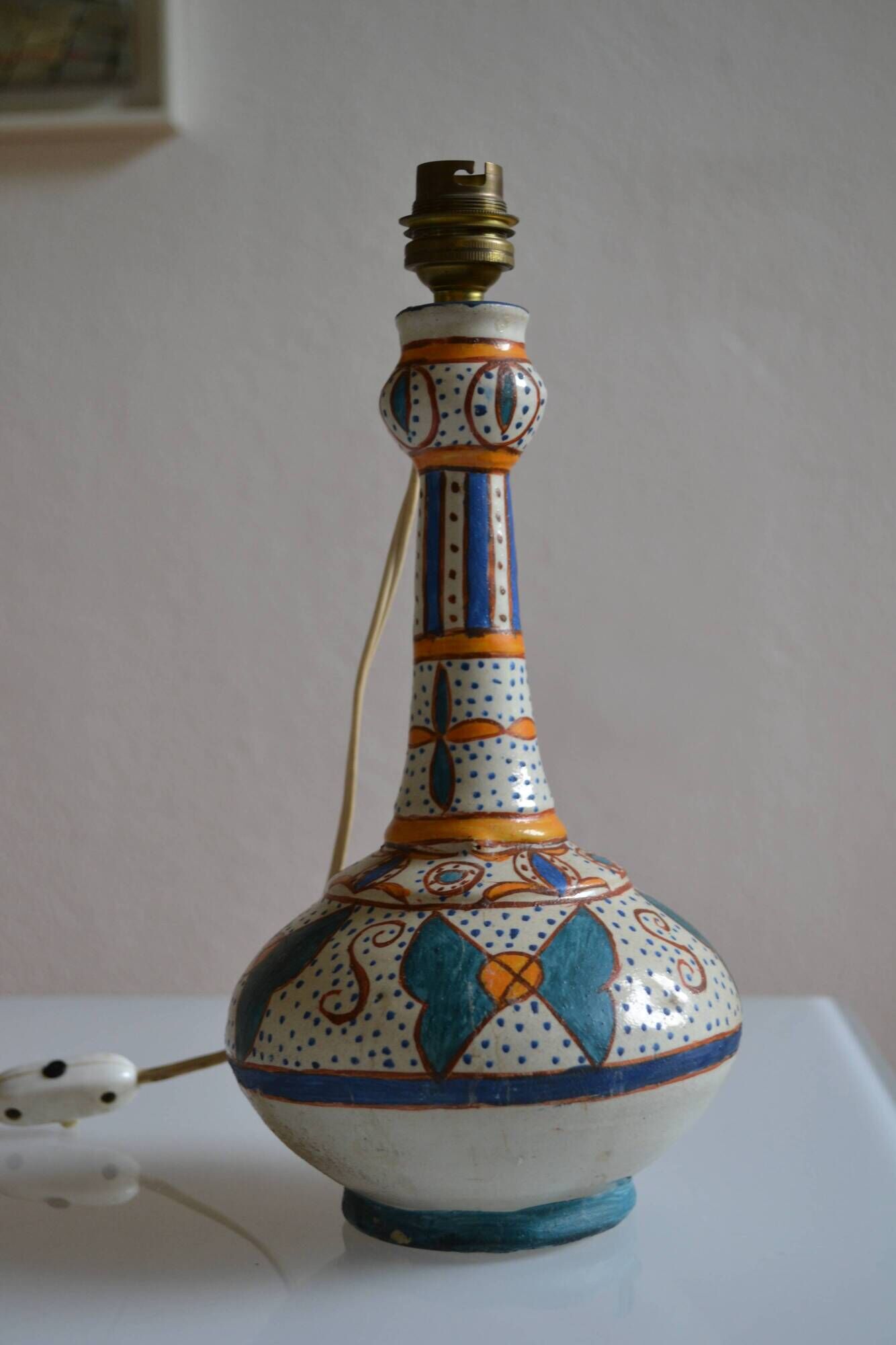 Antique ceramic lamp base Morocco Fez