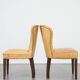 Set of 4 comfortable honey-colored goat leather dining chairs