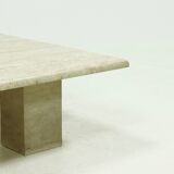 Mid Century Italian Modern Travertine Coffee Table 1970s