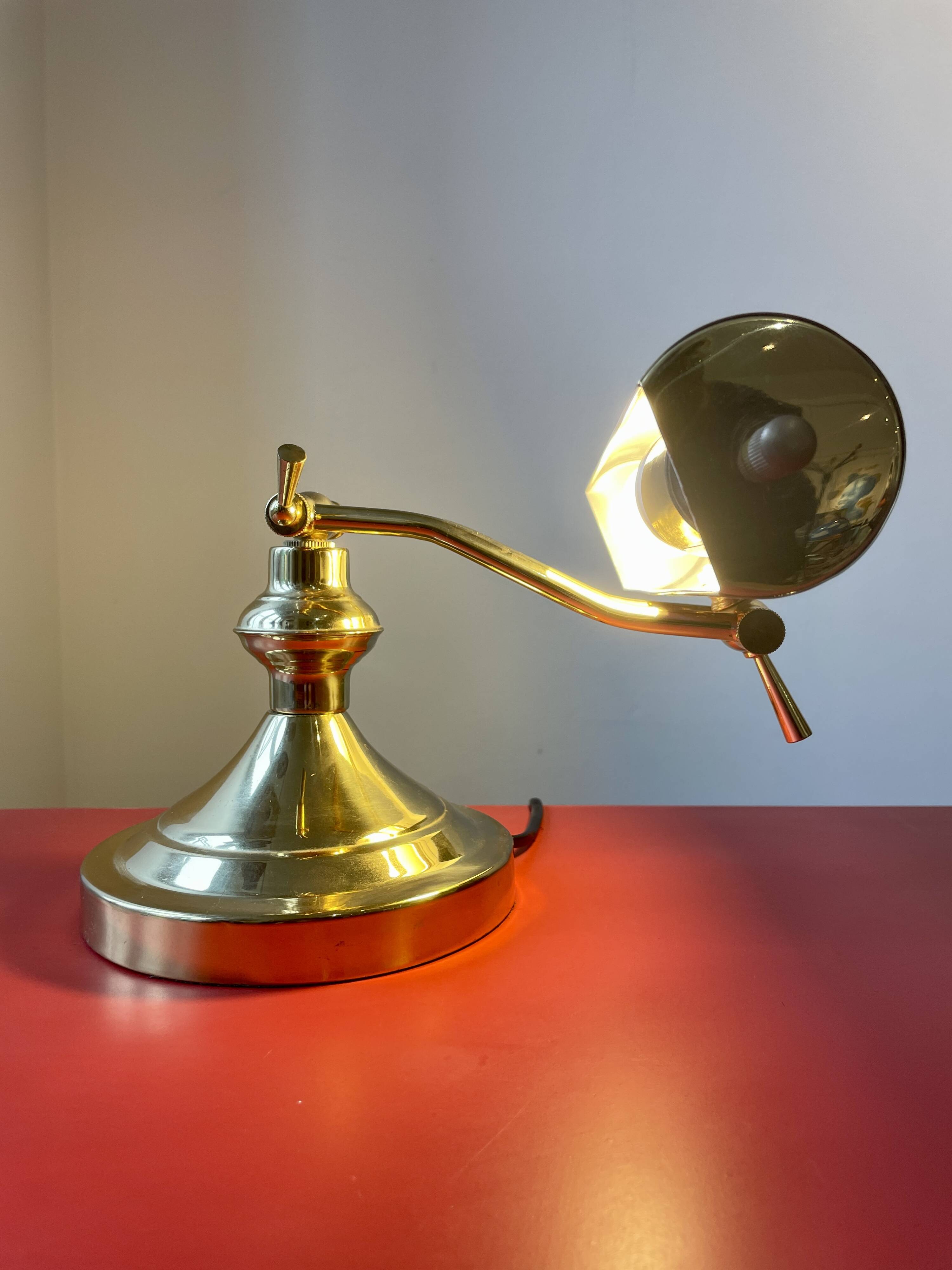 Lampe de notaire, de banquier doré