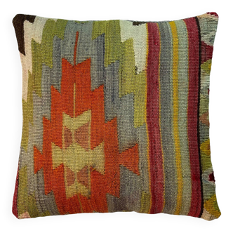 Housse de coussin kilim turque vintage, 40 x 40 cm