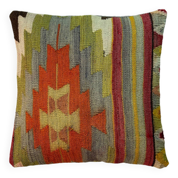 Vintage turkish kilim cushion cover , 40 x 40 cm