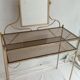 Vintage hairdresser 1950s brass and glass with mirror and matching seat