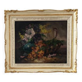 Still life oil on canvas, old French School, late 19th to early 20th century.