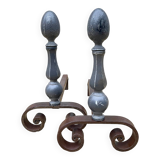 Vintage geometric andirons