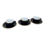 3 black Apilco cups