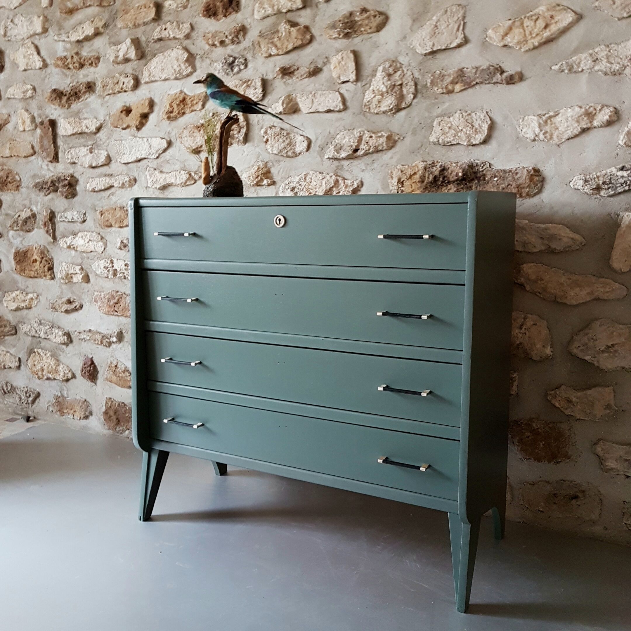 Chest of drawers 50s khaki form flap vintage