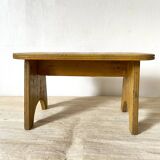 Low stool, plant stand in yellow painted wood