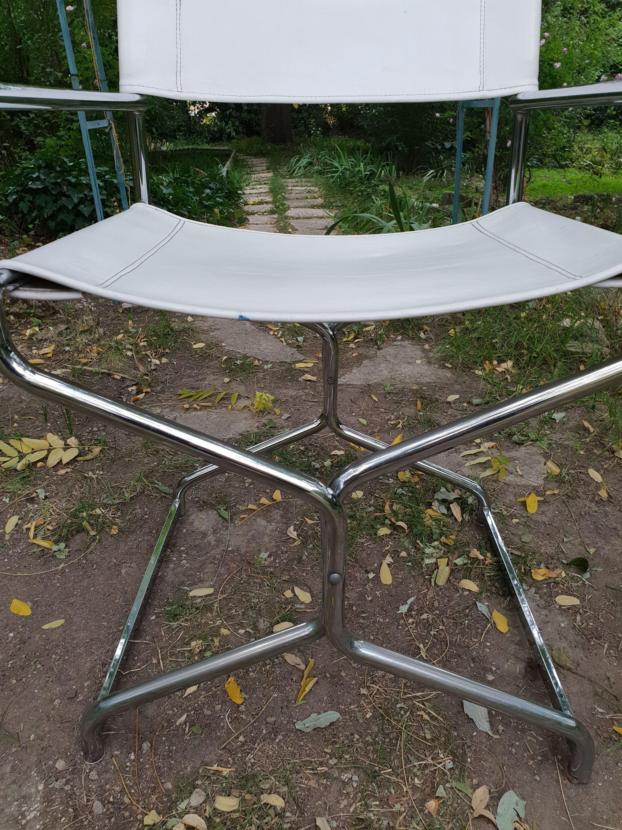 Pair of chrome armchairs, 1970