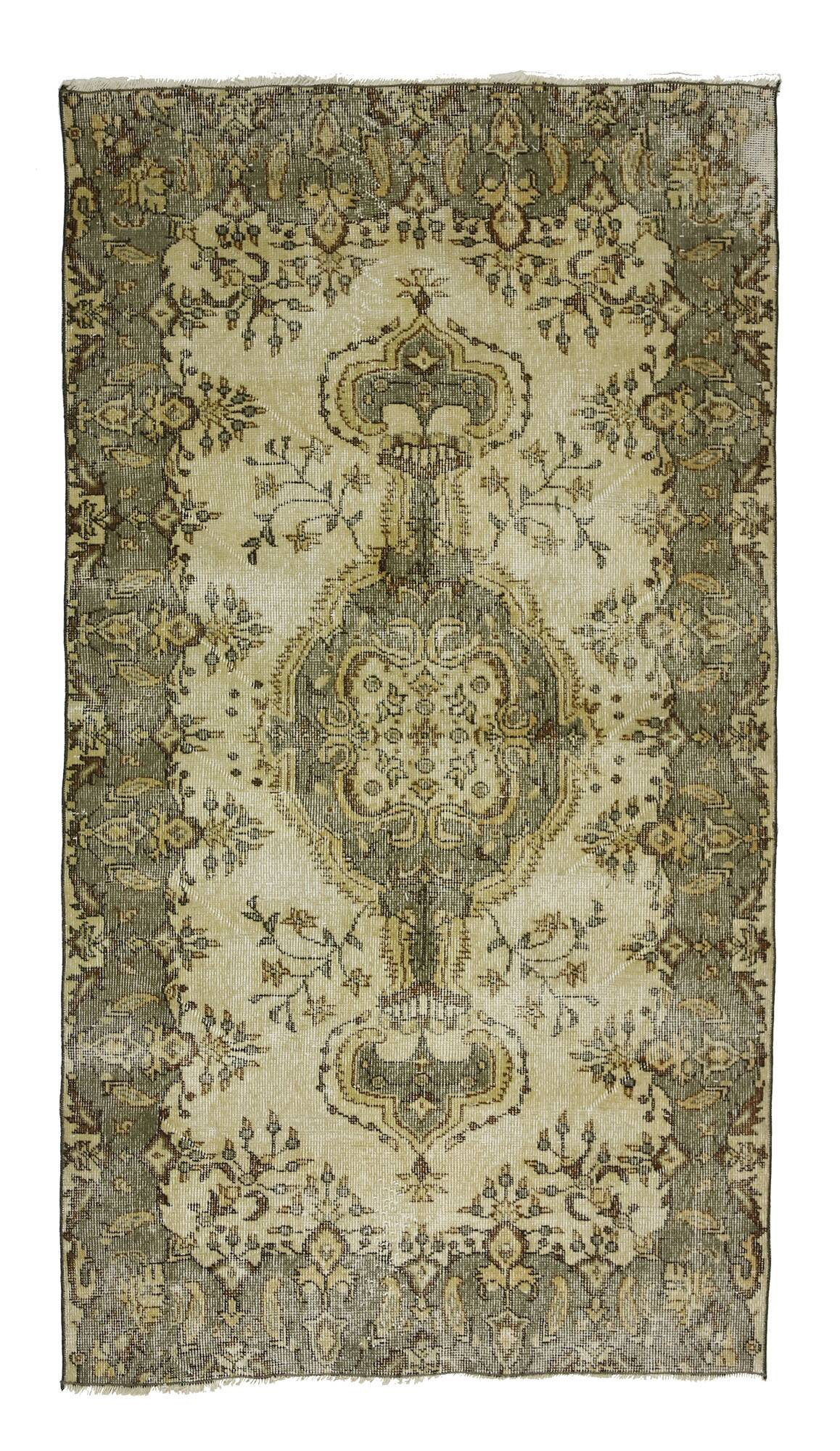 Turkish Anatolian Handmade Vintage Area Rug 205 cm x 94 cm