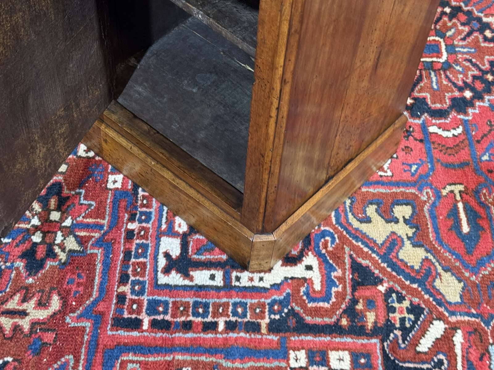 Nightstand in walnut with a white marble top, 19th century.