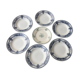 Lot of 7 plates old iron land of saint Amand hamage north model medallion