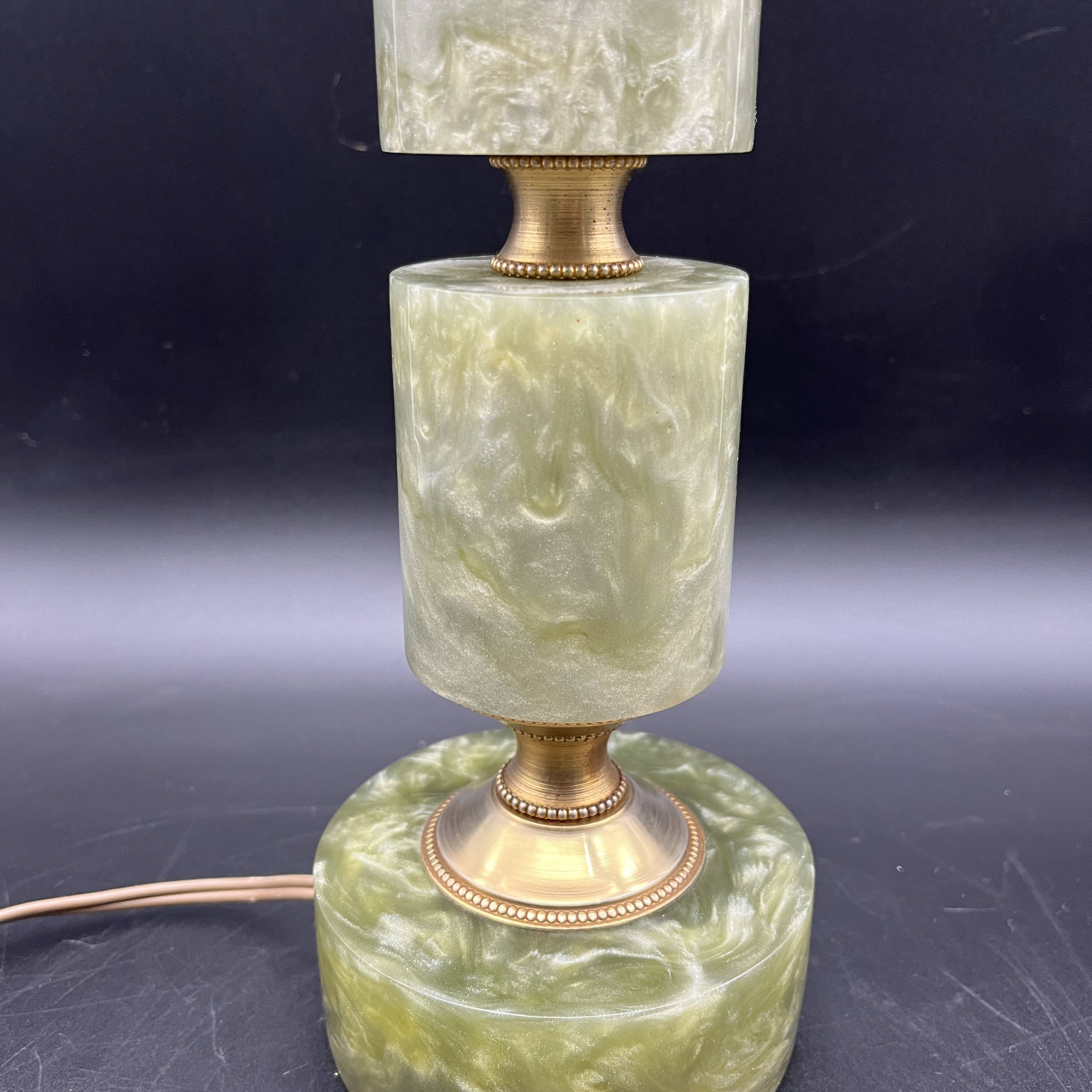 Old vintage pearly plastic lamp base