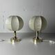 Paire de lampes de table ou de chevet cocon et laiton du milieu du siècle par Goldkant, années 1960