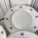 set of 6 flat plates Digoin Sarreguemines small flowers 50s