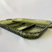 Vintage 1960s American Appetizer Tray Indiana Glass Compartmented Glass