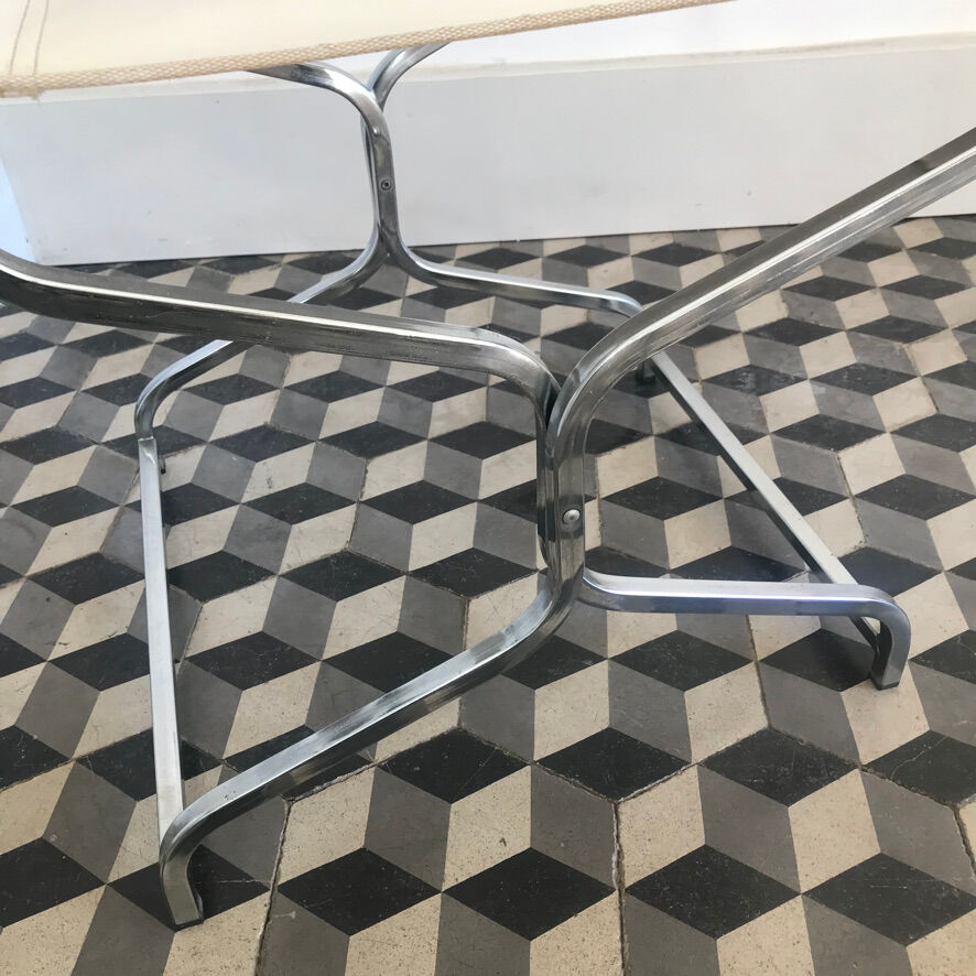 Folding chair chrome metal and imitation leather
