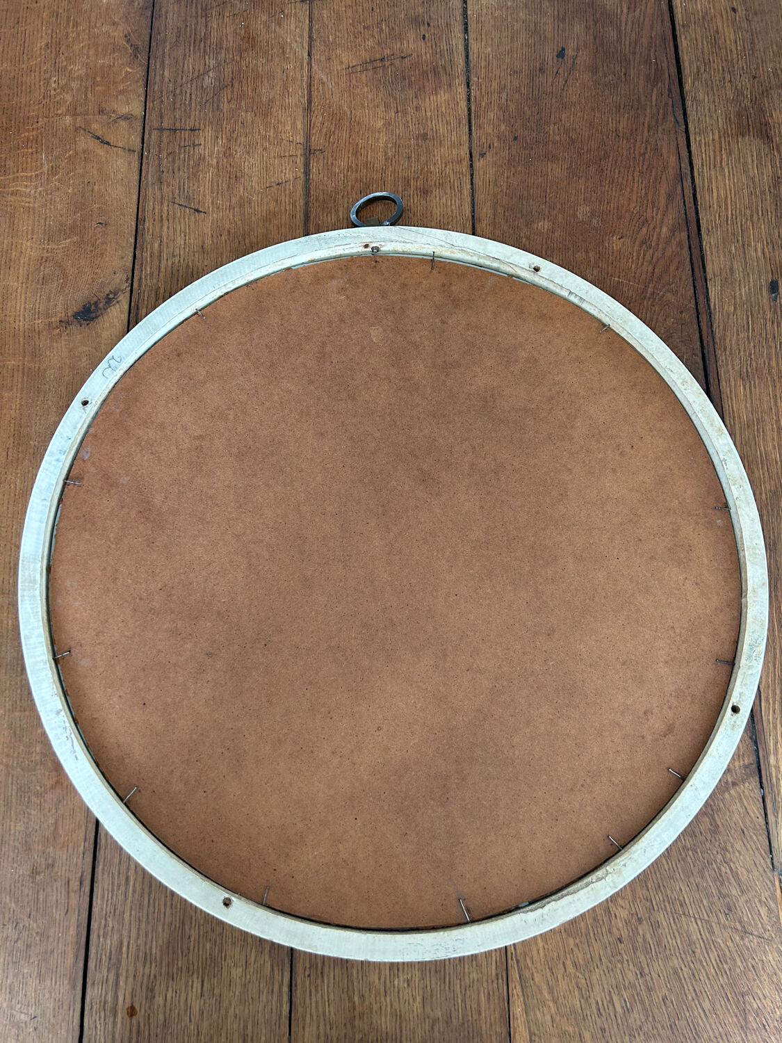 Round wooden mirror