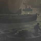 Lithograph by Henri Rivière The First Quarter