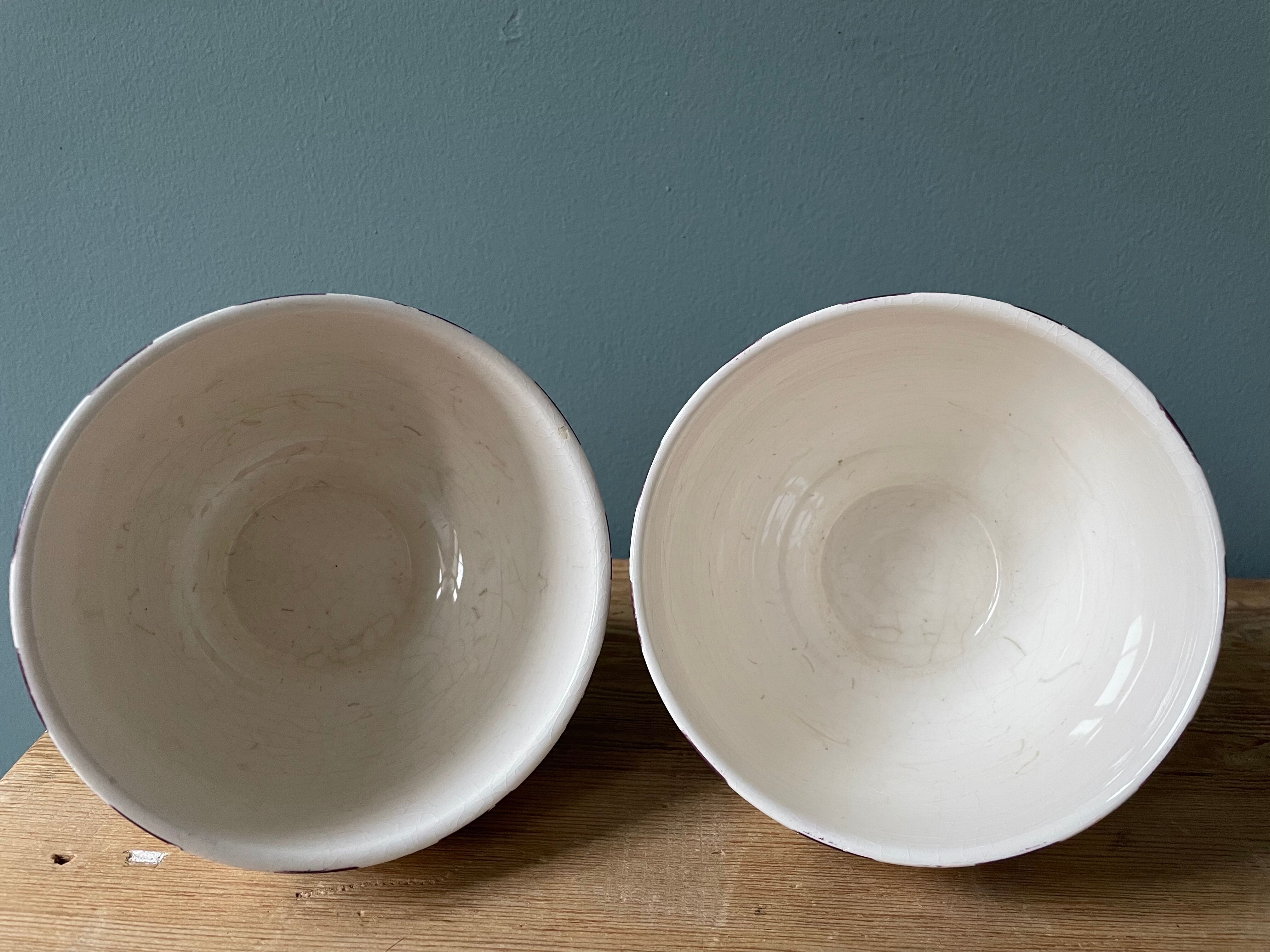 Set of 2 old bowls