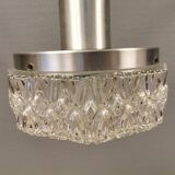 Beautiful hanging lamp in aluminium and hard-pressed crystal glass, probably Swedish